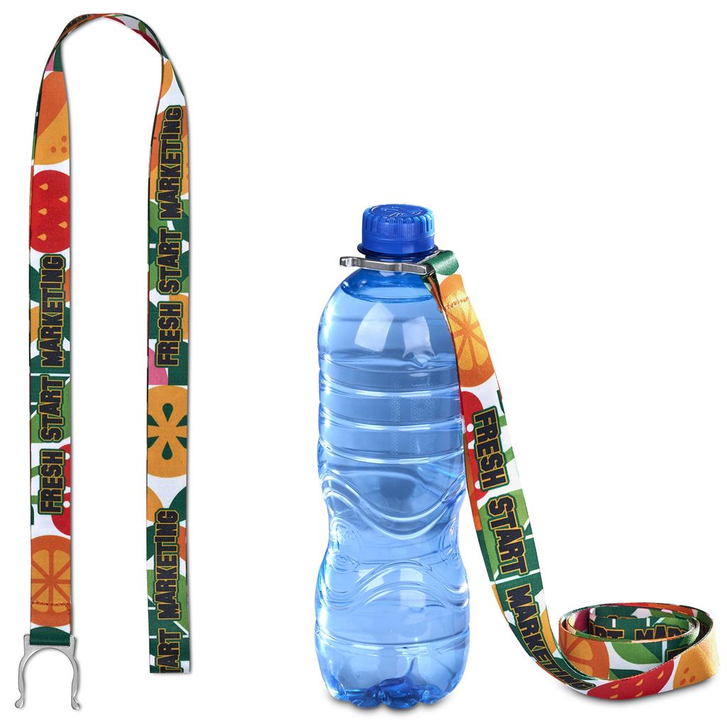 [GP-AL-114-B] Altitude Aqua Crossbody Double-Sided Sublimated Satin Bottle Lanyard