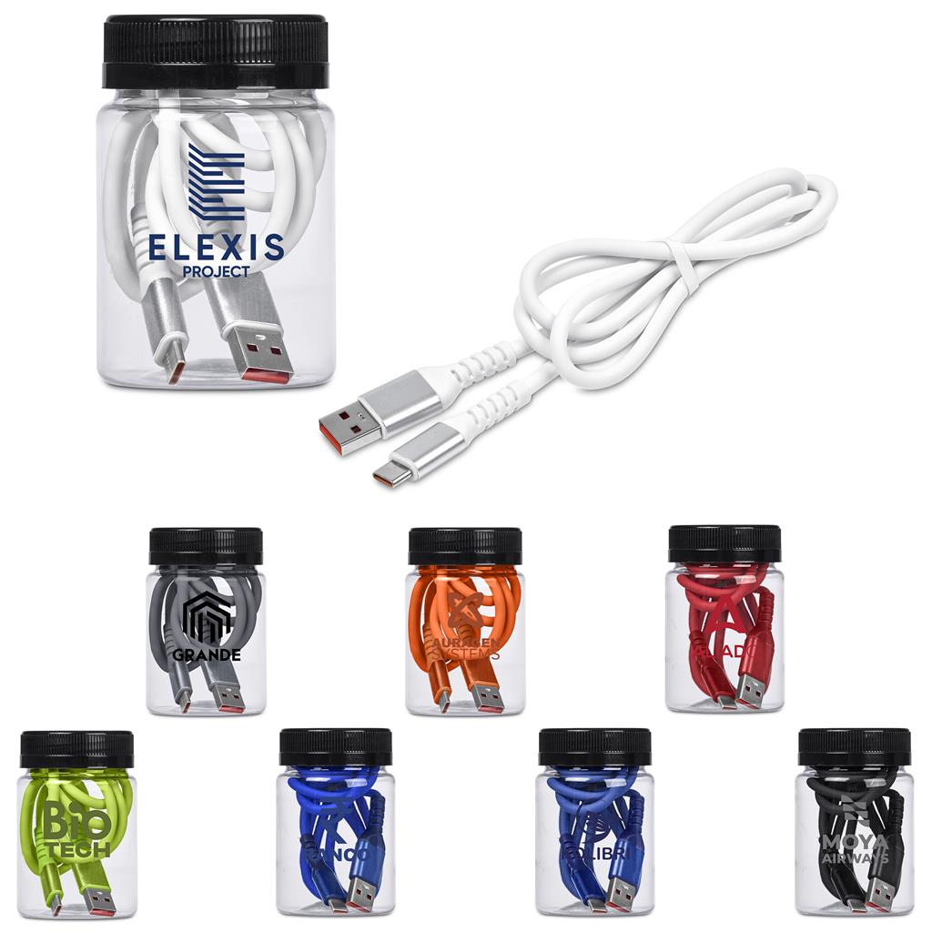 [GP-AL-146-B] Altitude Capsit Fast Charge USB-A to Type-C Charging  Cable in Jar
