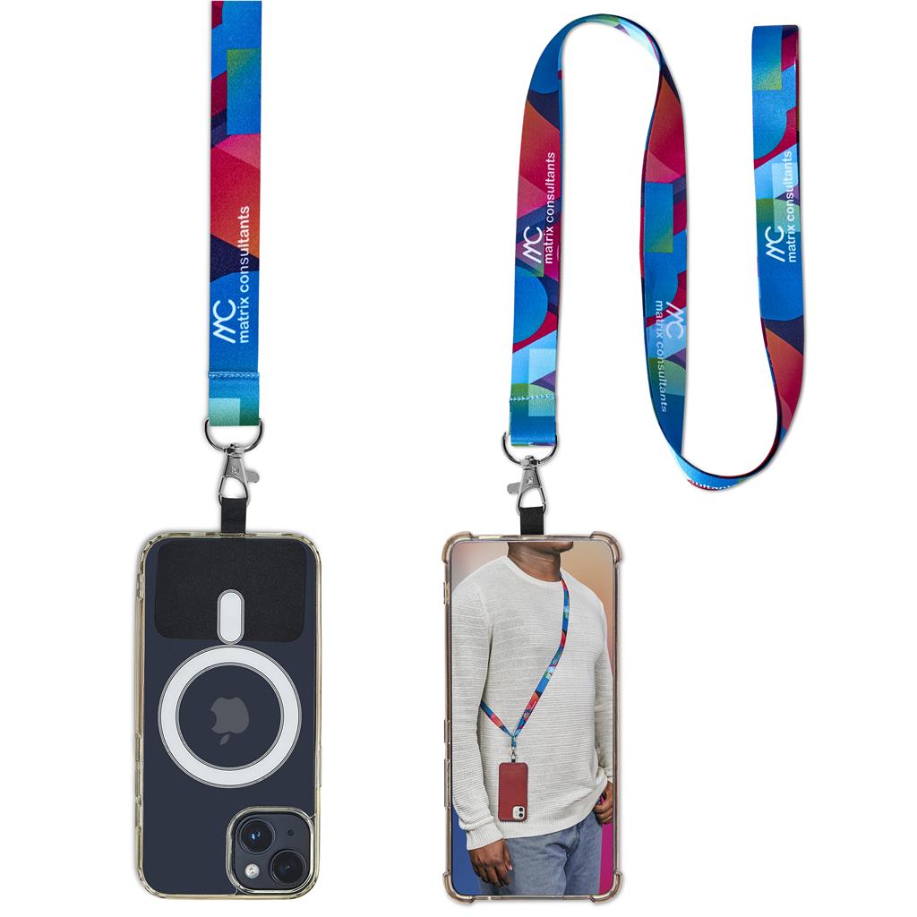 [GP-AL-70-B] Altitude Turaco Double-Sided Sublimated Satin Crossbody Phone Strap