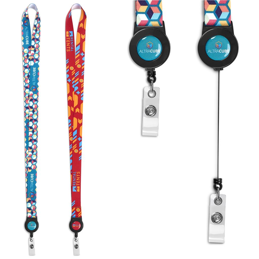 [GP-AL-96-B] Altitude Badge Reel Single-Sided Sublimated Satin Lanyard