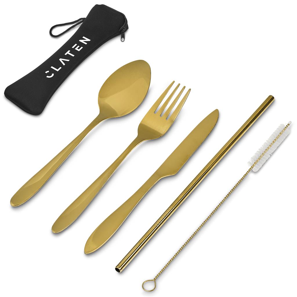 [GP-SD-140-B] Serendipio Golden Cutlery Set