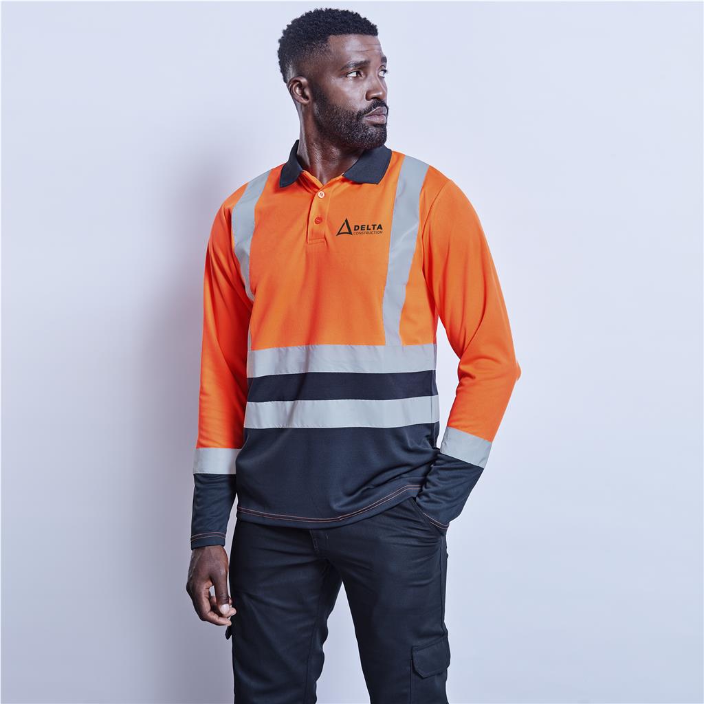 [GS-AL-293-A] Long Sleeve Surveyor Two-Tone Hi-Viz Golf Shirt