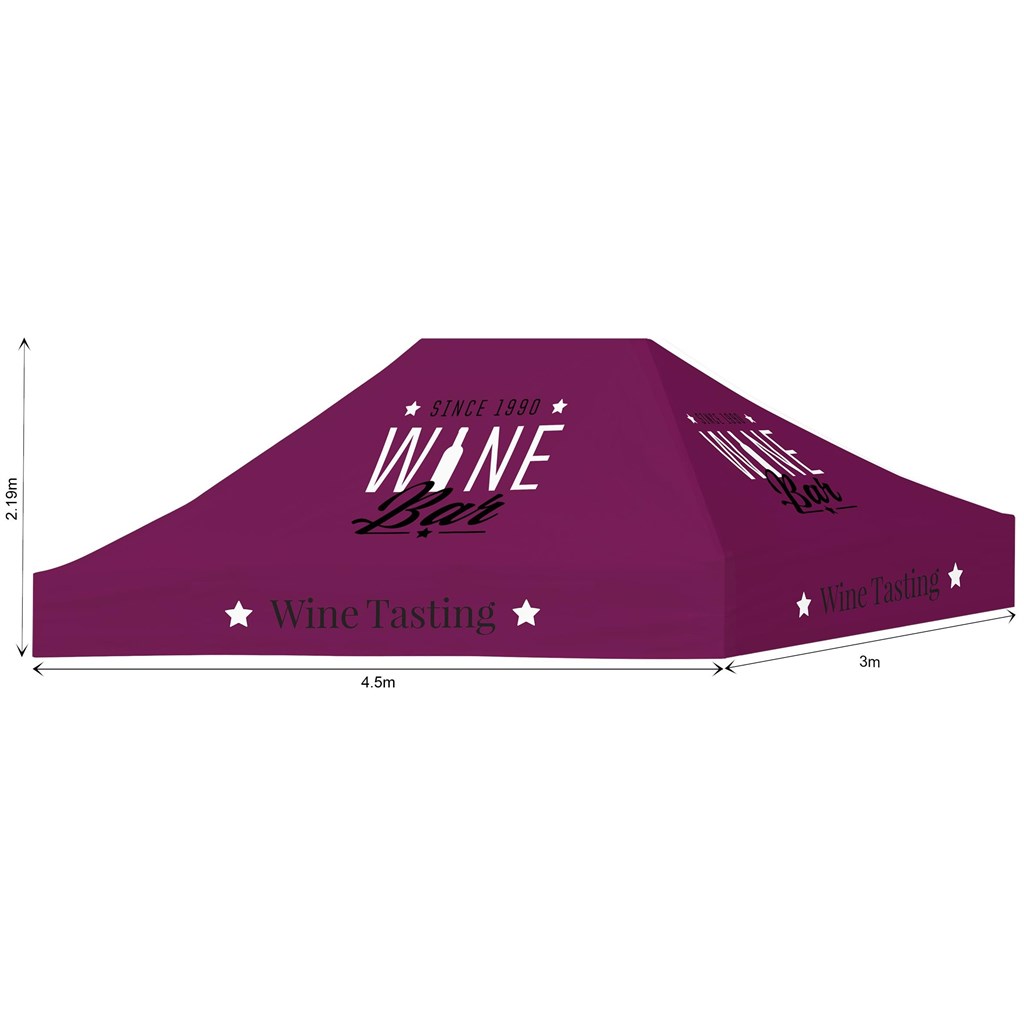 [SKIN-2080] Ovation Sublimated Gazebo 4.5m X 3m - Roof  (Excludes Hardware)